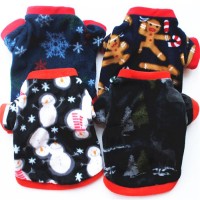 Christmas Elk Snowman Pattern Dog Shirts Pet Winter Clothing