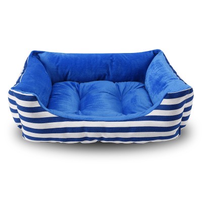 The Blue  Strip Style Easy Clean Dog Bed