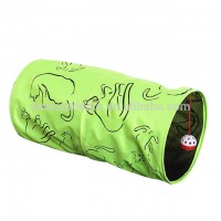 Three layers of fluorescent green color 3 ways  foldable cat tunnel