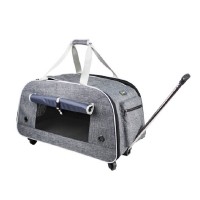 Dog Carrier Airline Approved With Durable Mesh Panels Pet Carrier With Walking Handle Easy To Fold